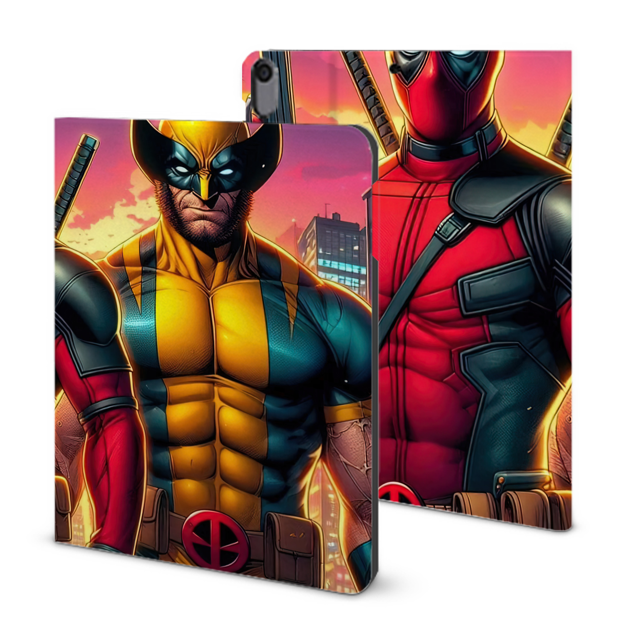 （画像用） Deadpool デッドプール IPad ケース ブック型 PUレザー TPU 耐衝撃 軽量 薄型 ペン収納なし 全面保護 IPad 各モデル対応